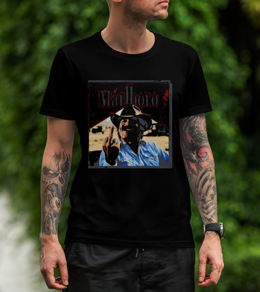 Marlboro Cowboy Middle Finger Cigar Tom Selleck Attitude T-Shirt