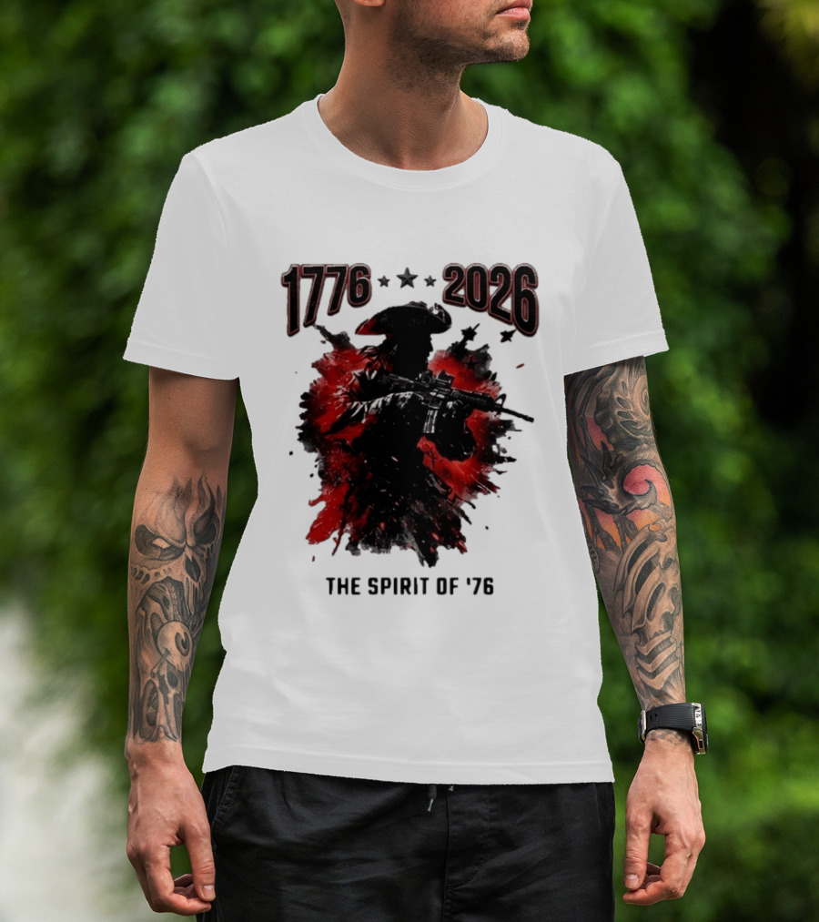 1776 2026 The Spirit Of '76 USA Patriotic Soldier T-Shirt