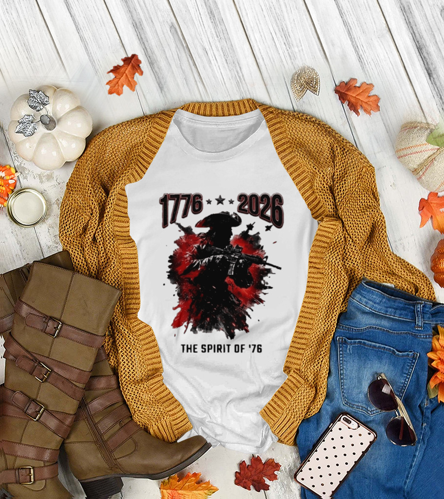 1776 2026 The Spirit Of '76 USA Patriotic Soldier T-Shirt