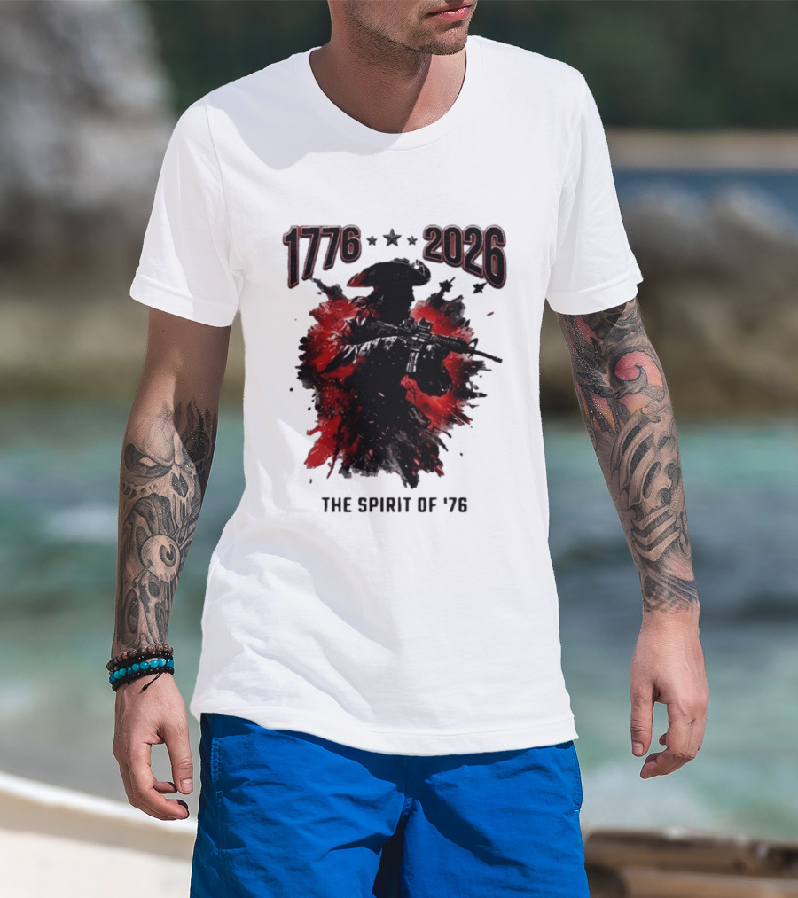 1776 2026 The Spirit Of '76 USA Patriotic Soldier T-Shirt