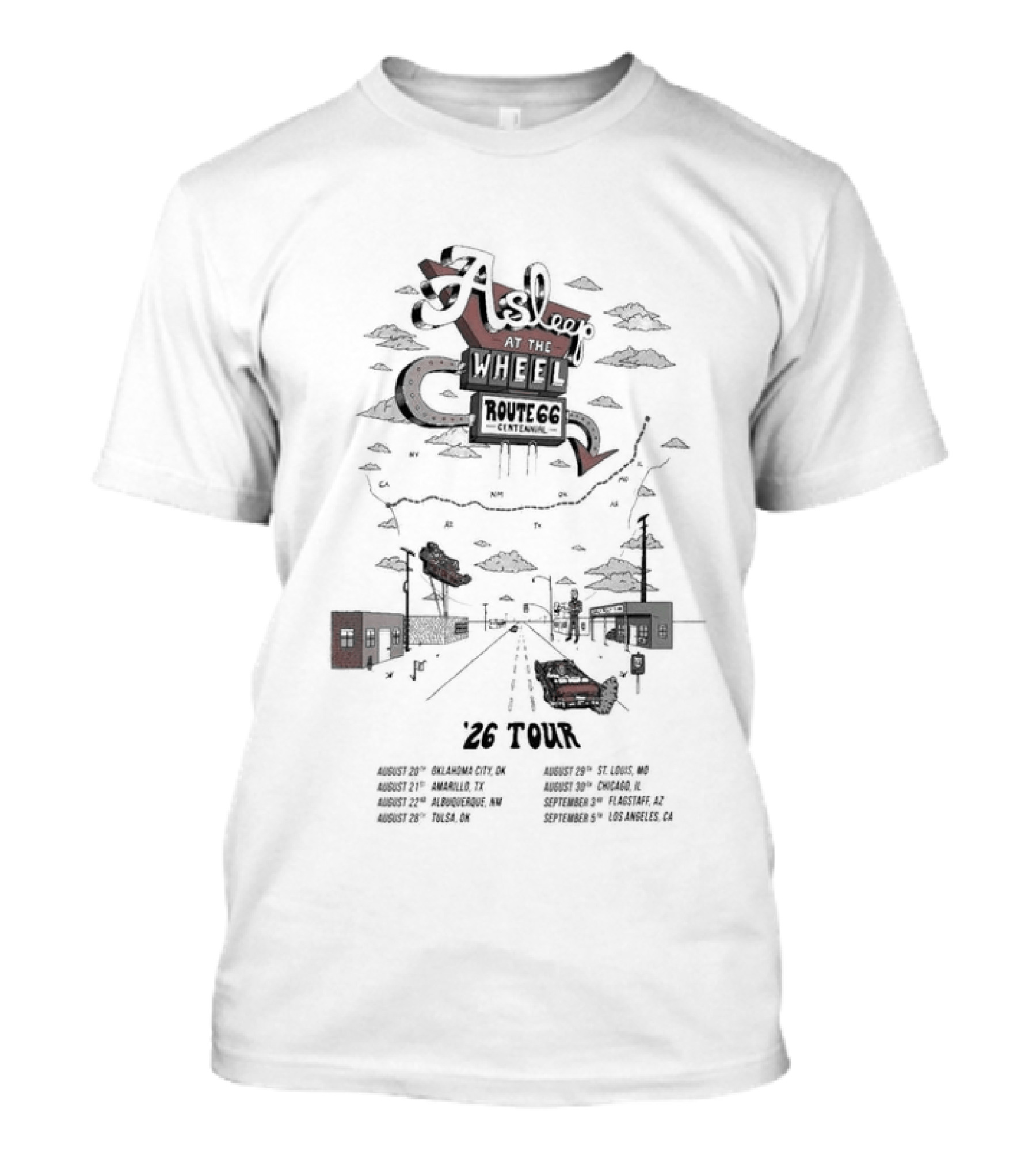 Asleep At The Wheel Tour 2026 Americana Road Trip Texas Nashville Route T-Shirt