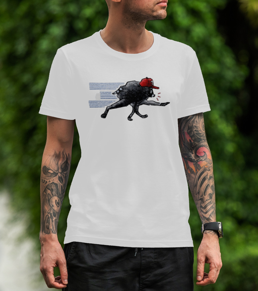 Toronto Blue Jays Baseball Raccoon Wearing Red Cap MLB T-Shirt
