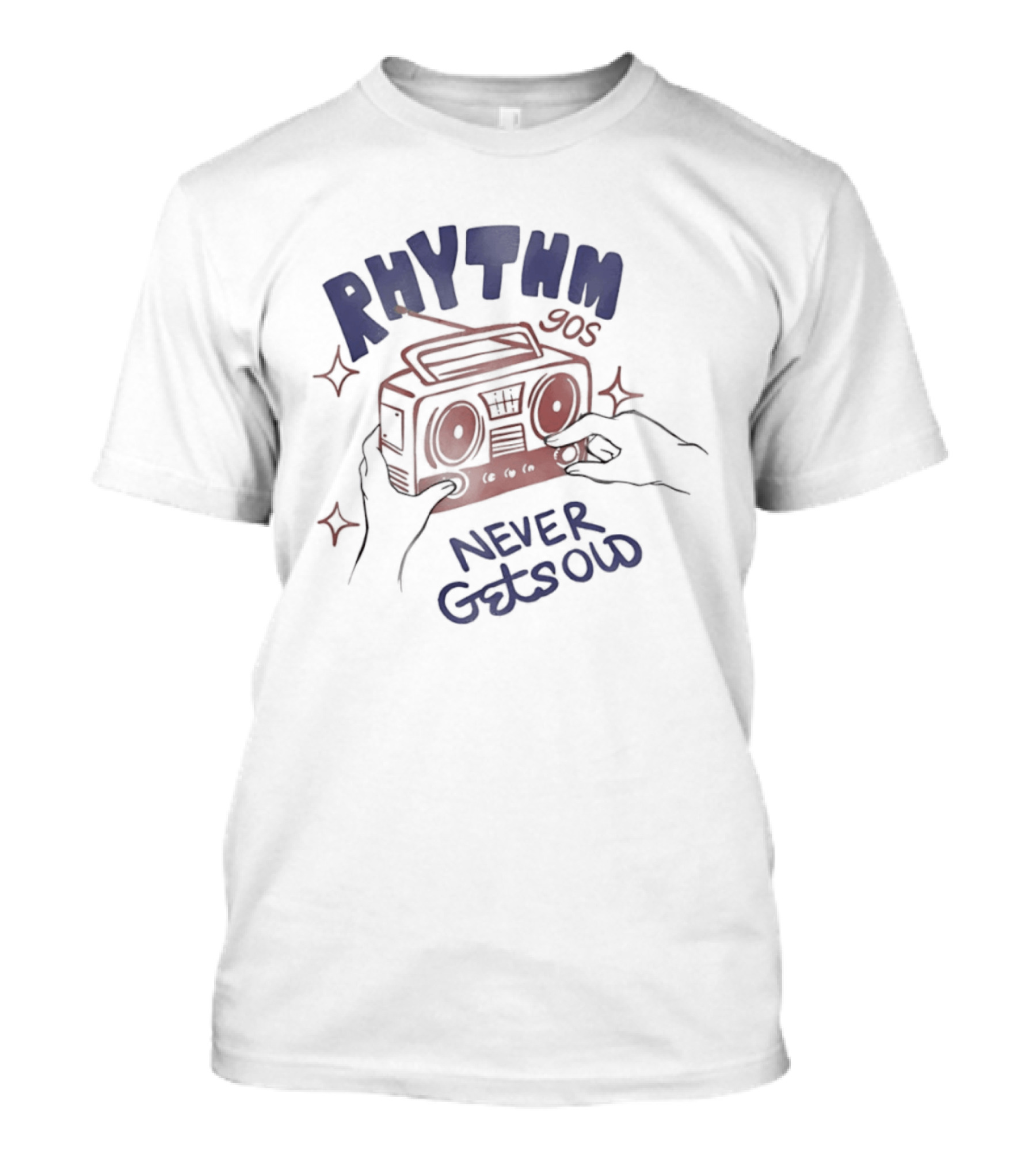 Rhythm 90s Boombox Never Gets Old Retro Music Vibes T-Shirt