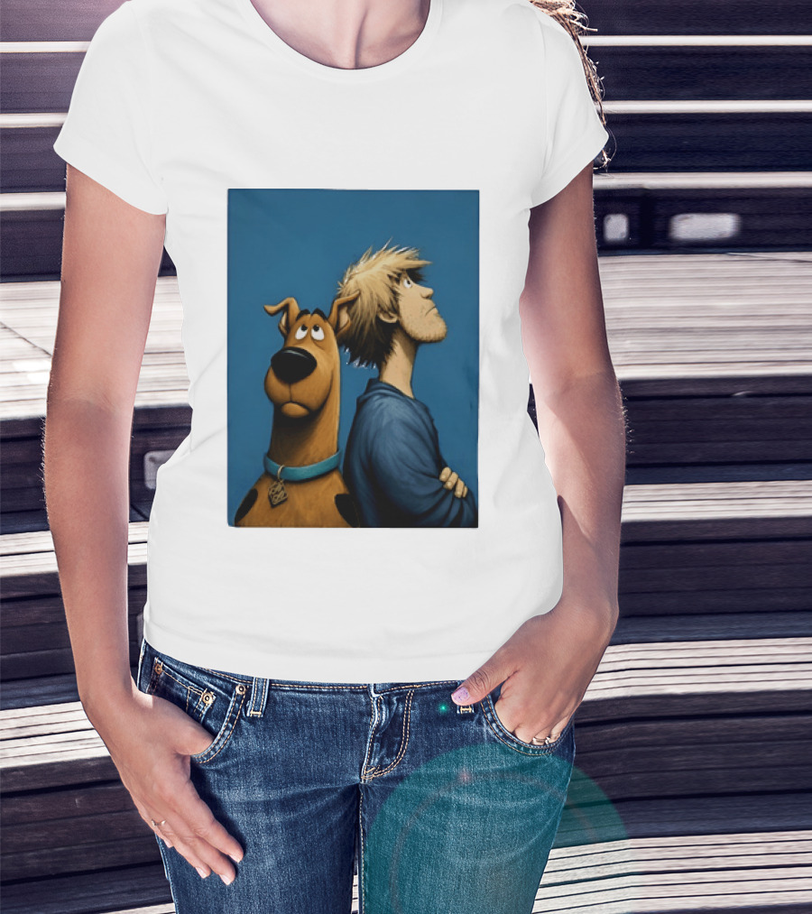 Scooby Doo And Shaggy Rogers Mystery Inc Iconic Cartoon Duo Facing Adventure T-Shirt