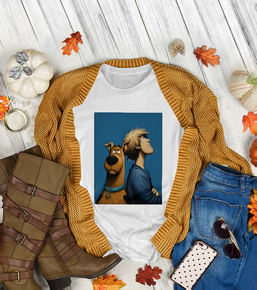 Scooby Doo And Shaggy Rogers Mystery Inc Iconic Cartoon Duo Facing Adventure T-Shirt