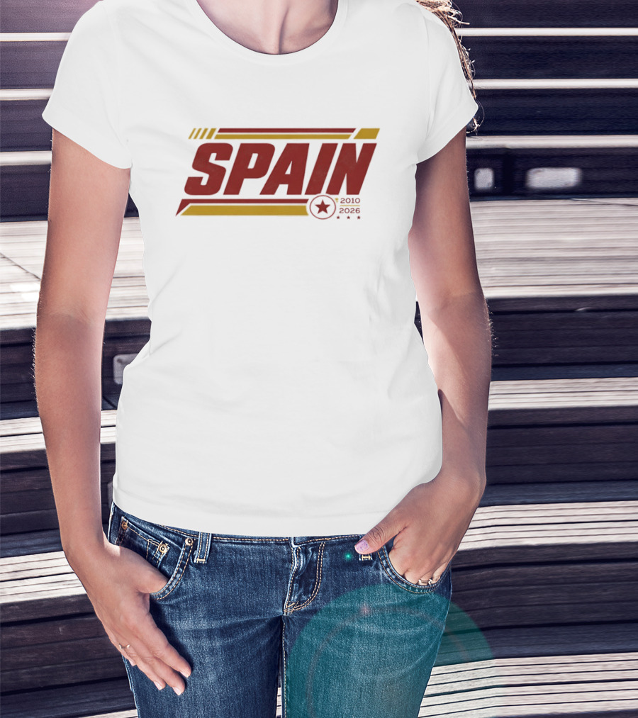 Spain 2010 2026 Sports Football Star T-Shirt