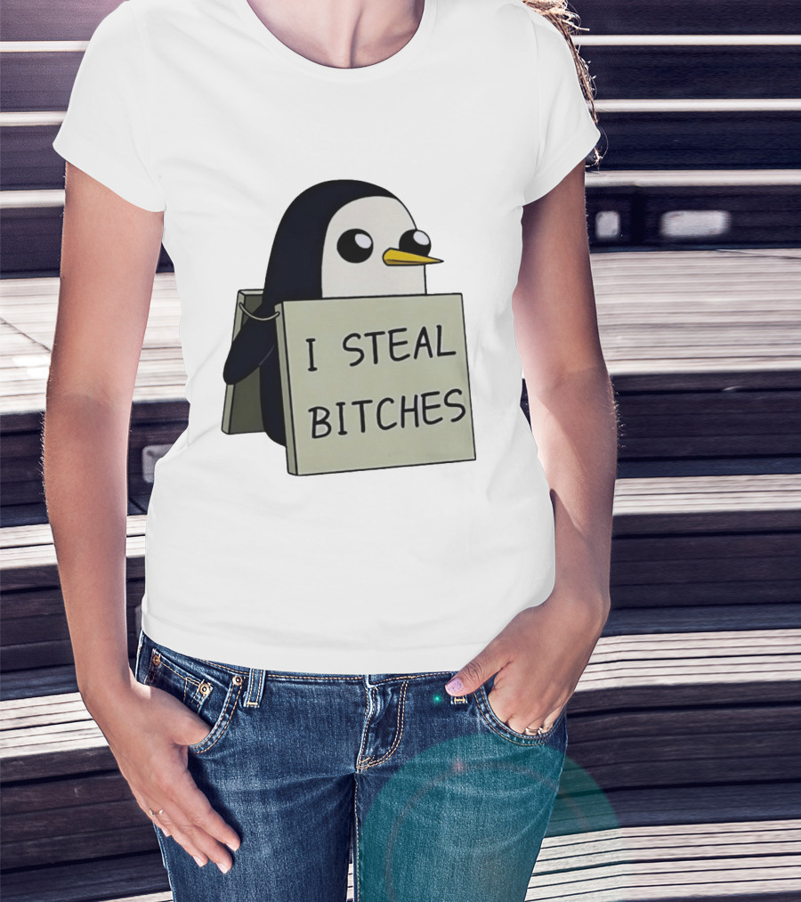 Gunter The Penguin I Steal Bitches Adventure Time Iconic Character Humor T-Shirt