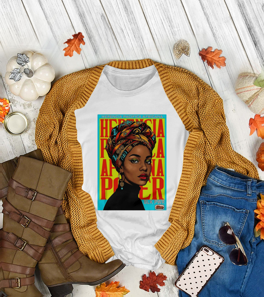 Herencia Pacifica Africana Power Blk Pwr Narez Wear T-Shirt