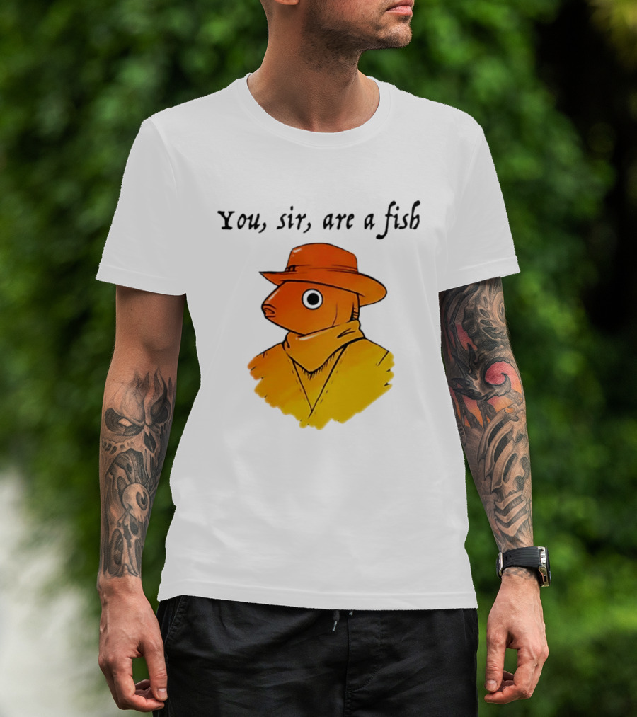 You Sir Are A Fish Cowboy Western Hat And Scarf T-Shirt