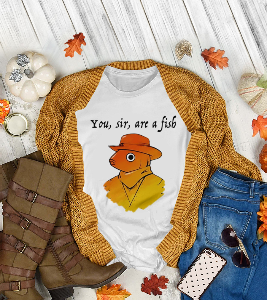 You Sir Are A Fish Cowboy Western Hat And Scarf T-Shirt