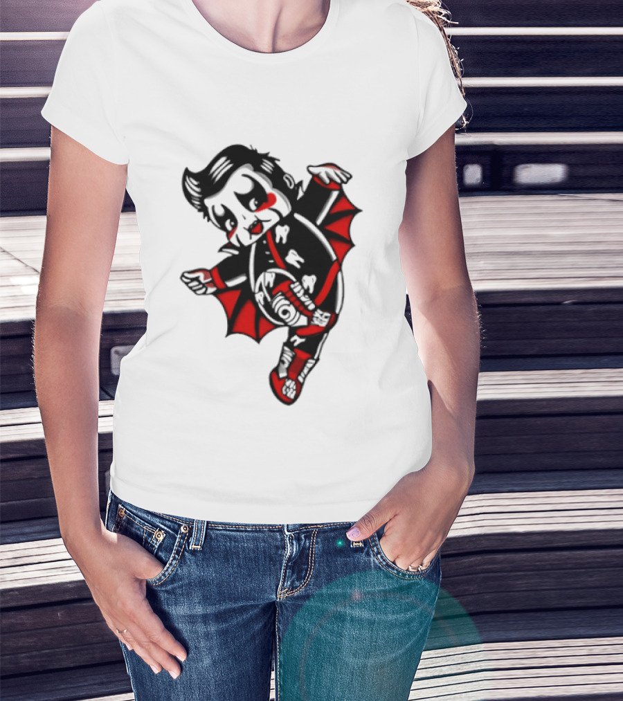 Little Vampire Kewpie Doll With Wings Teeth And Red Details T-Shirt
