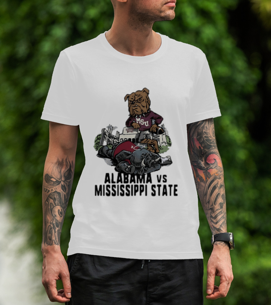Alabama Vs Mississippi State Bulldogs Football Rivalry Game Day T-Shirt