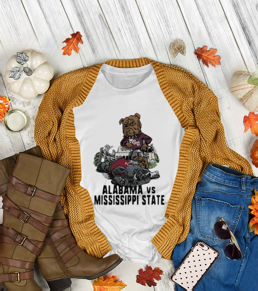 Alabama Vs Mississippi State Bulldogs Football Rivalry Game Day T-Shirt