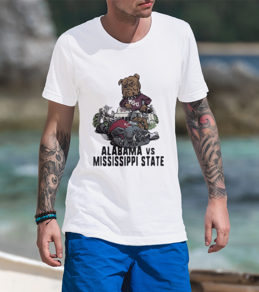 Alabama Vs Mississippi State Bulldogs Football Rivalry Game Day T-Shirt