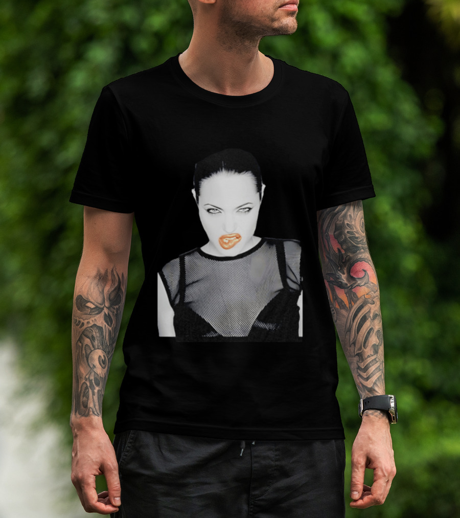 Angelina Jolie Black And White Pop Culture Fashion T-Shirt