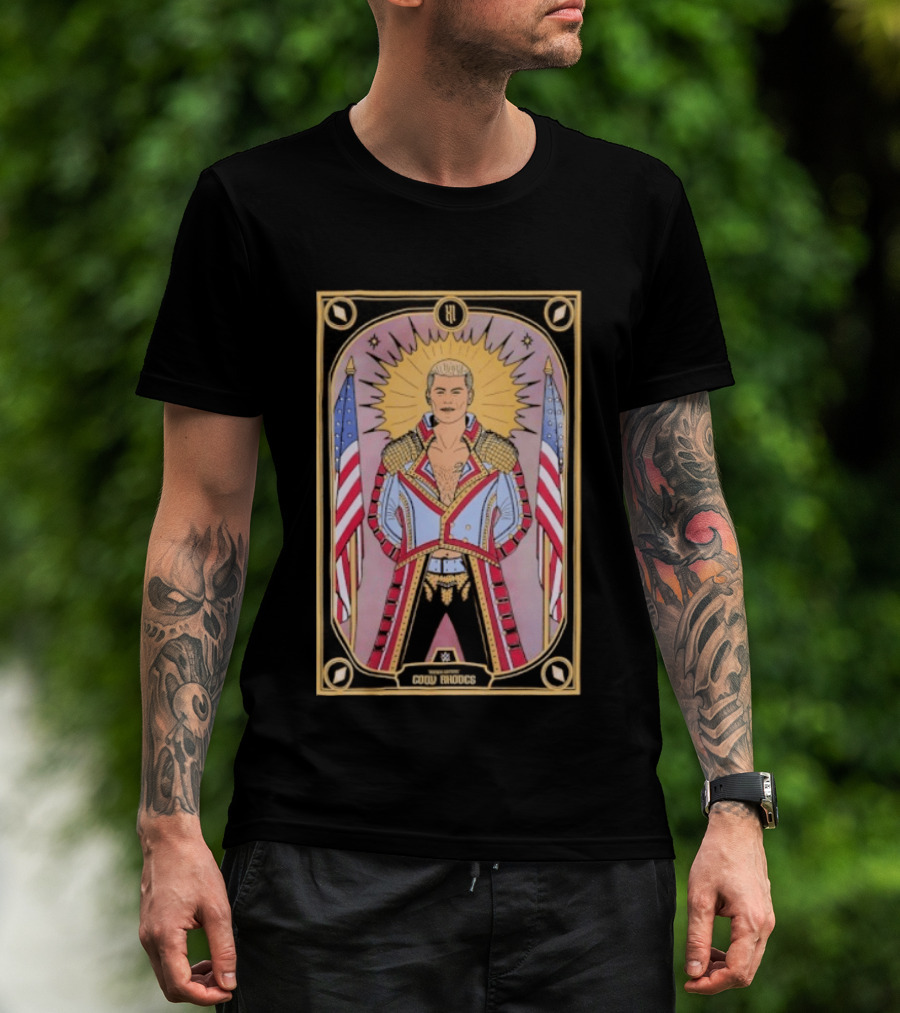 Cody Rhodes WWE Tarot Card With American Flags And Sunburst T-Shirt
