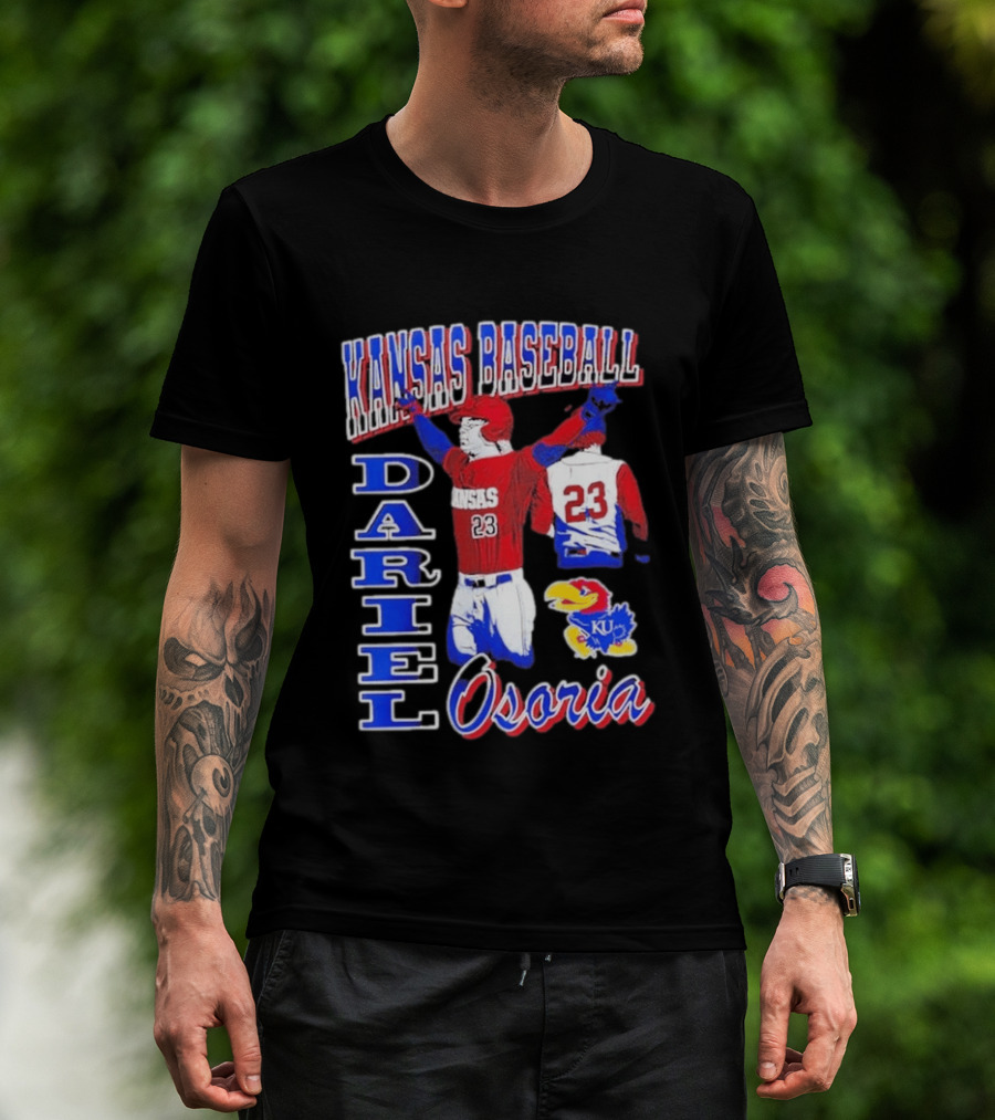 Kansas Baseball Dariel Osoria 23 KU Jayhawks T-Shirt