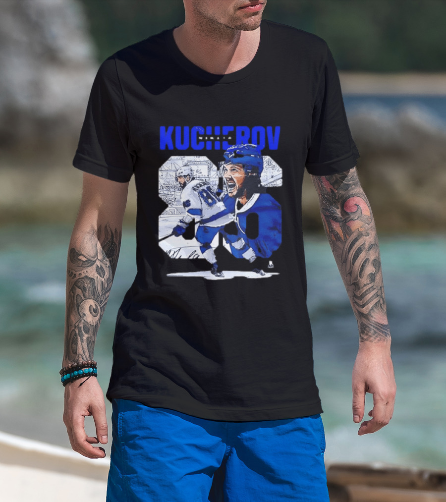 Kucherov 86 Skating And Celebrating Tampa Bay Lightning T-Shirt