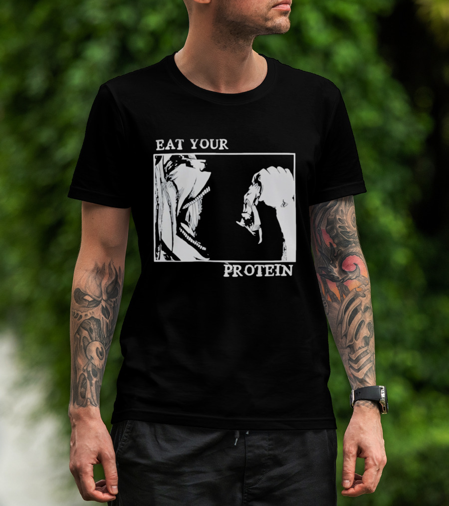 Eat Your Protein Beast Devouring Prey Fierce Motivation T-Shirt