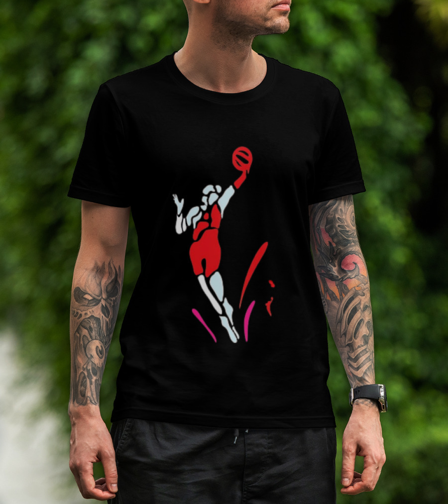 Portland Fire Basketball Player Athlete Jumping Action Pose T-Shirt
