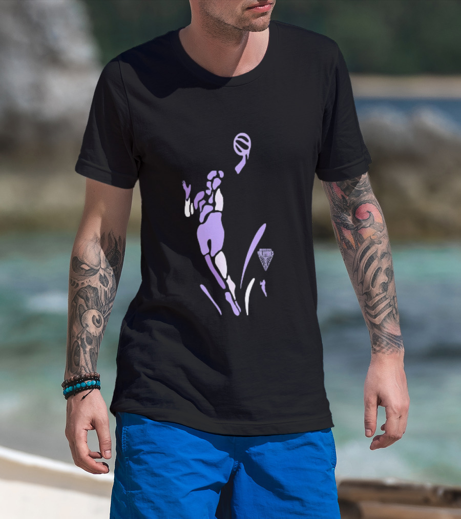 Golden State Valkyries Basketball Player Silhouette Purple Pose T-Shirt