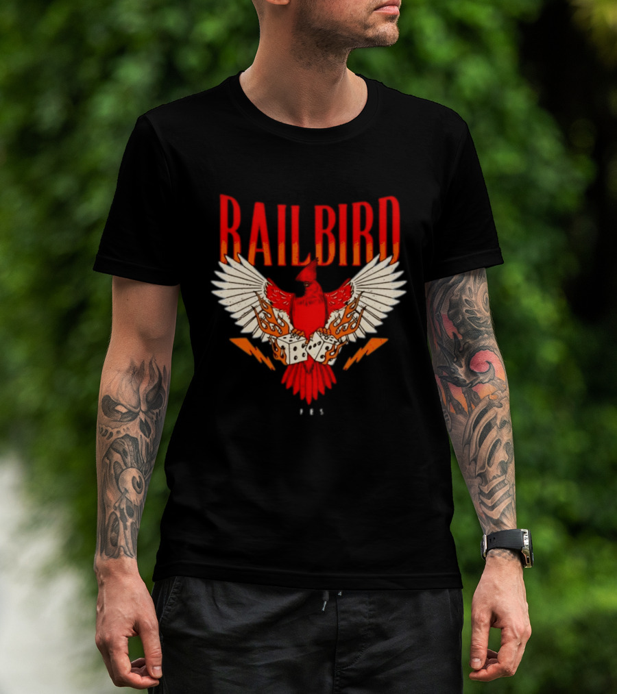 Railbird Festival 063 Red Winged Dice Bird With Flames T-Shirt