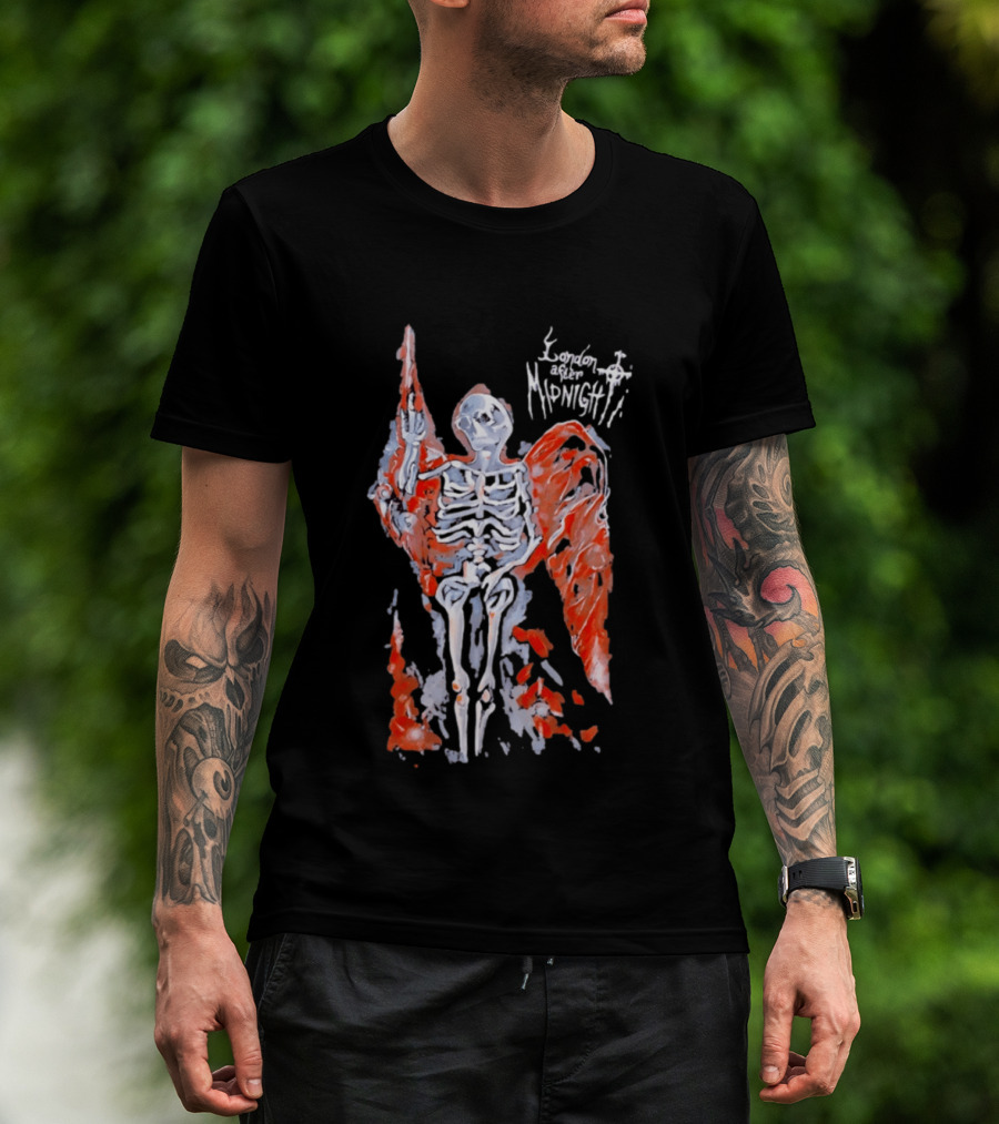London After Midnight Skeleton Angel Gothic Band Winged Skeleton T-Shirt