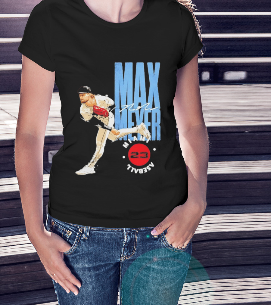 Max Meyer Miami Marlins Baseball 23 Stamp T-Shirt