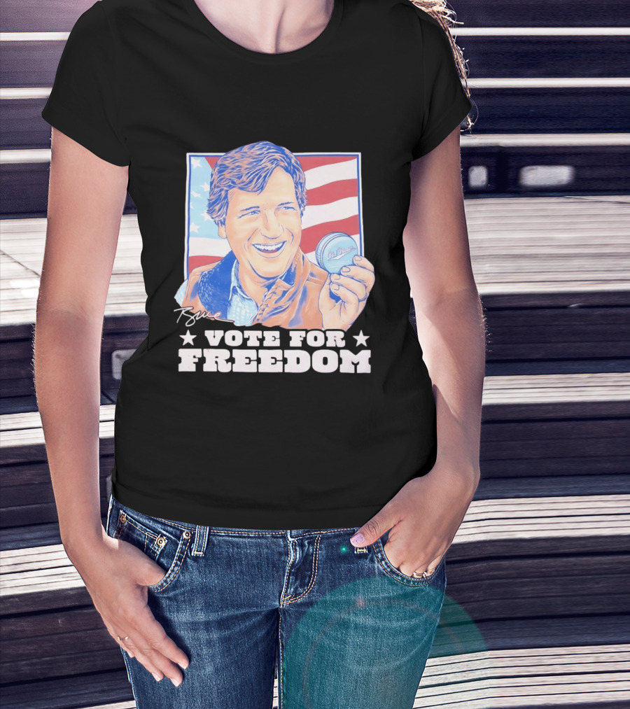 Tucker Carlson Old Row Vote For Freedom America Flag T-Shirt