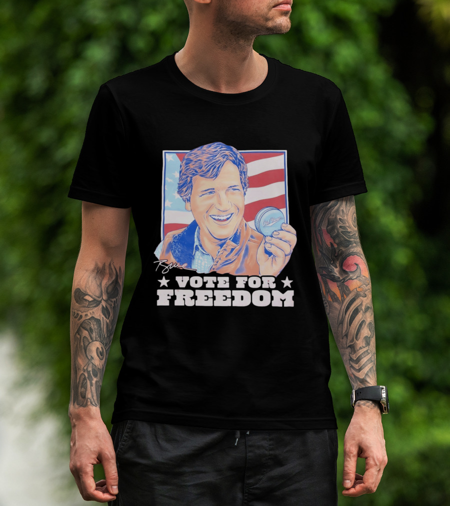 Tucker Carlson Old Row Vote For Freedom America Flag T-Shirt