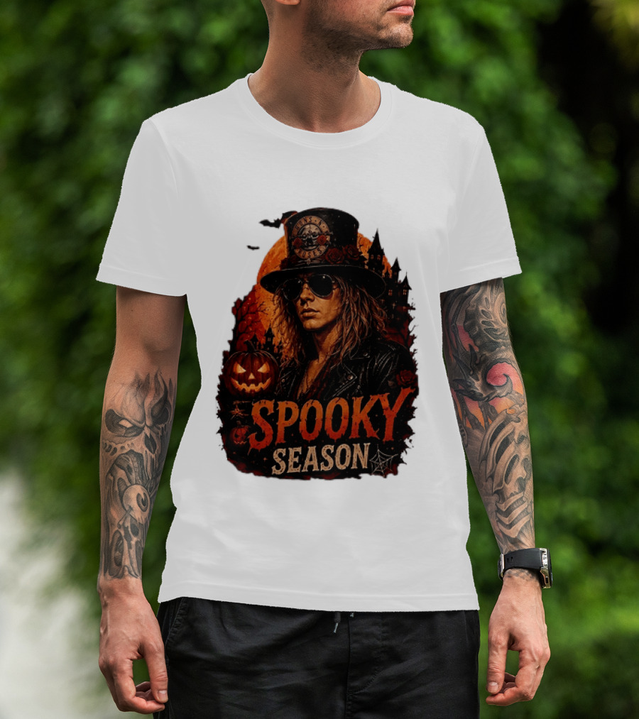 Spooky Season Buns N' Roses Halloween Pumpkin Slash T-Shirt