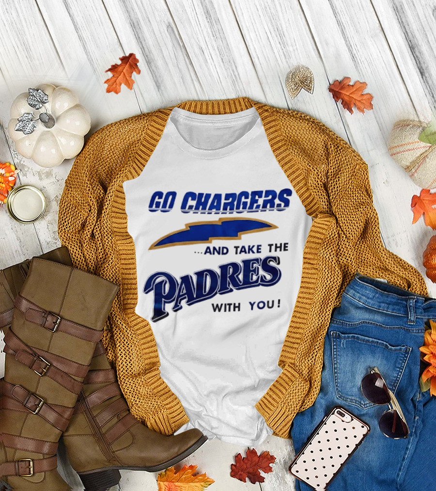 Go Chargers And Take The Padres With You Lightning Bolt T-Shirt
