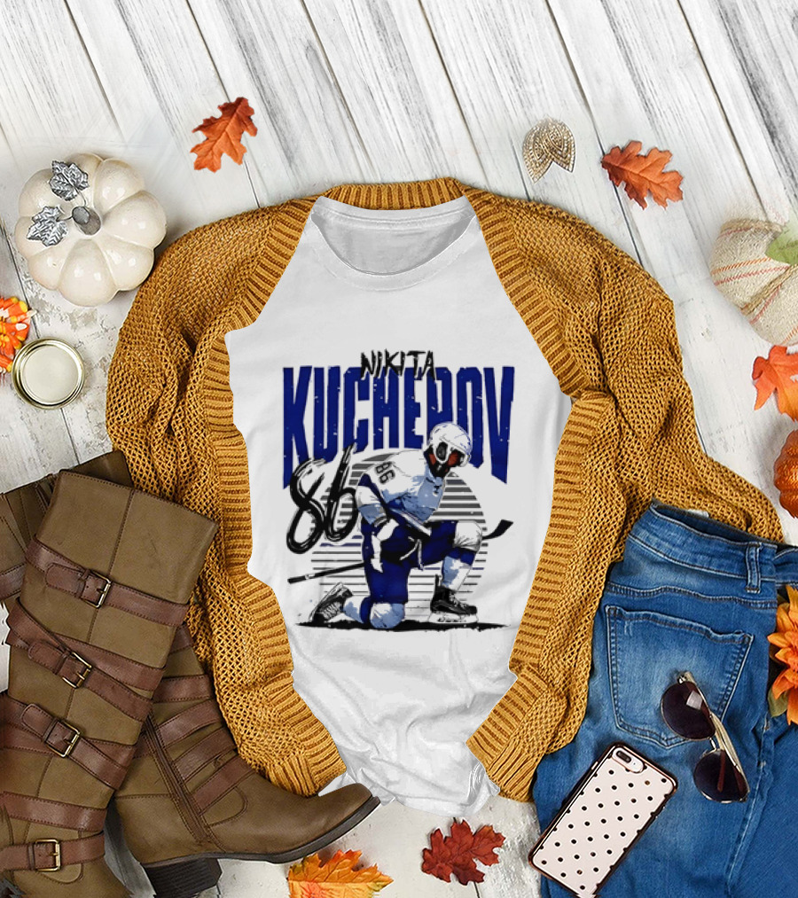 Nikita Kucherov 86 Tampa Bay Lightning Hockey Celebration T-Shirt