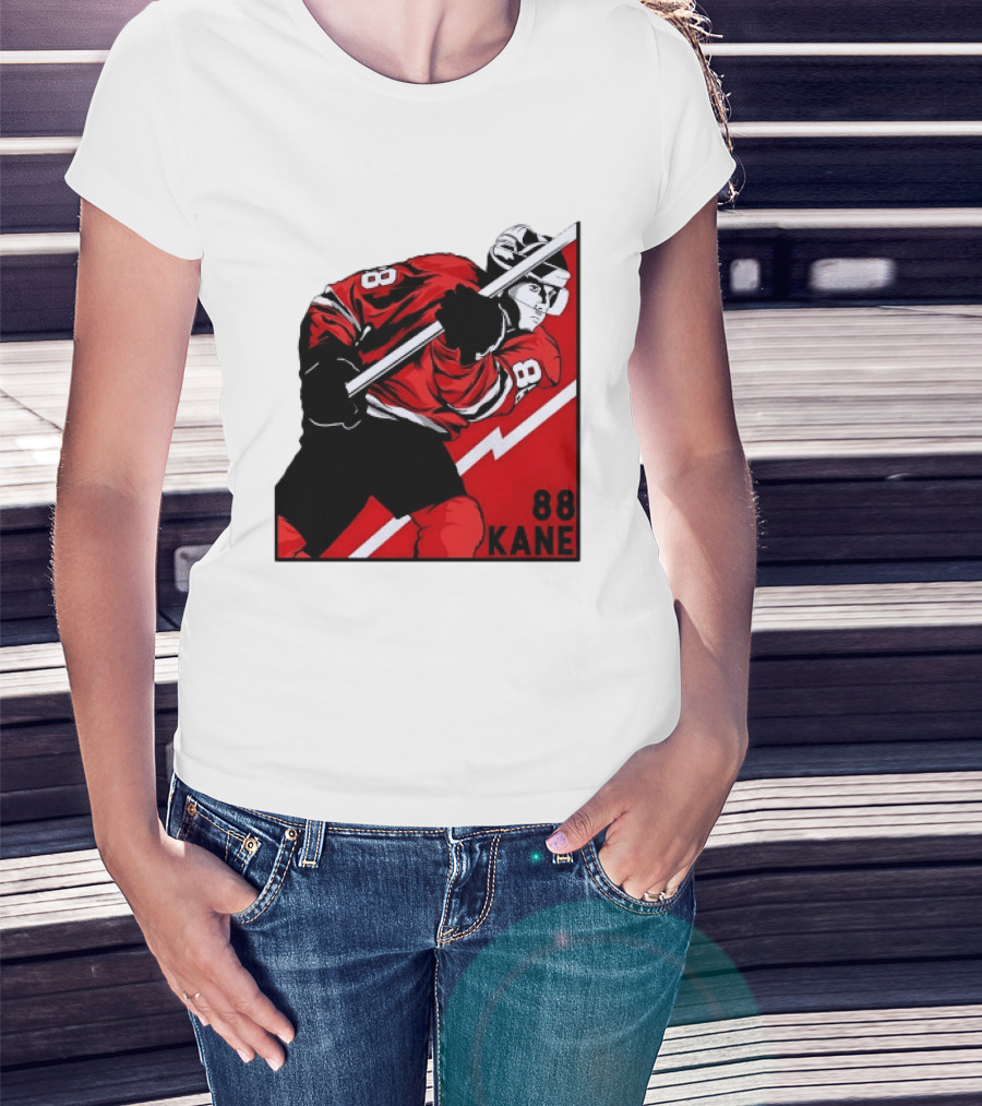 Patrick Kane 88 Chicago Blackhawks Ice Hockey Player Action T-Shirt