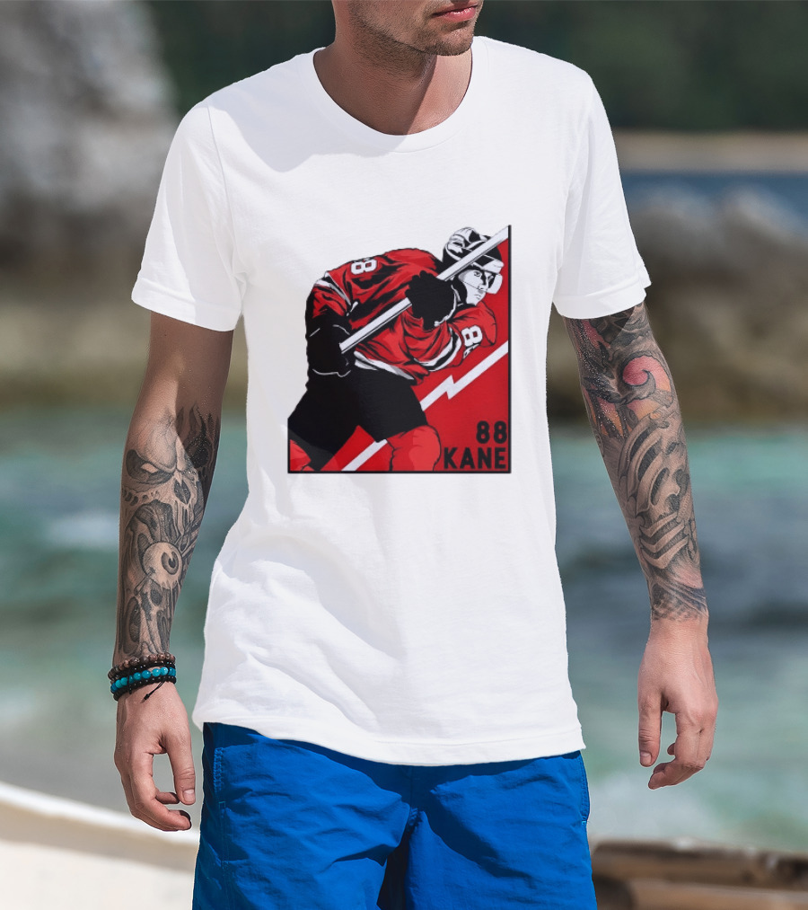 Patrick Kane 88 Chicago Blackhawks Ice Hockey Player Action T-Shirt