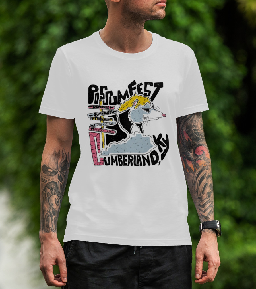Possumfest Cumberland KY Bluegrass Festival Picken Parkin Fun Map T-Shirt