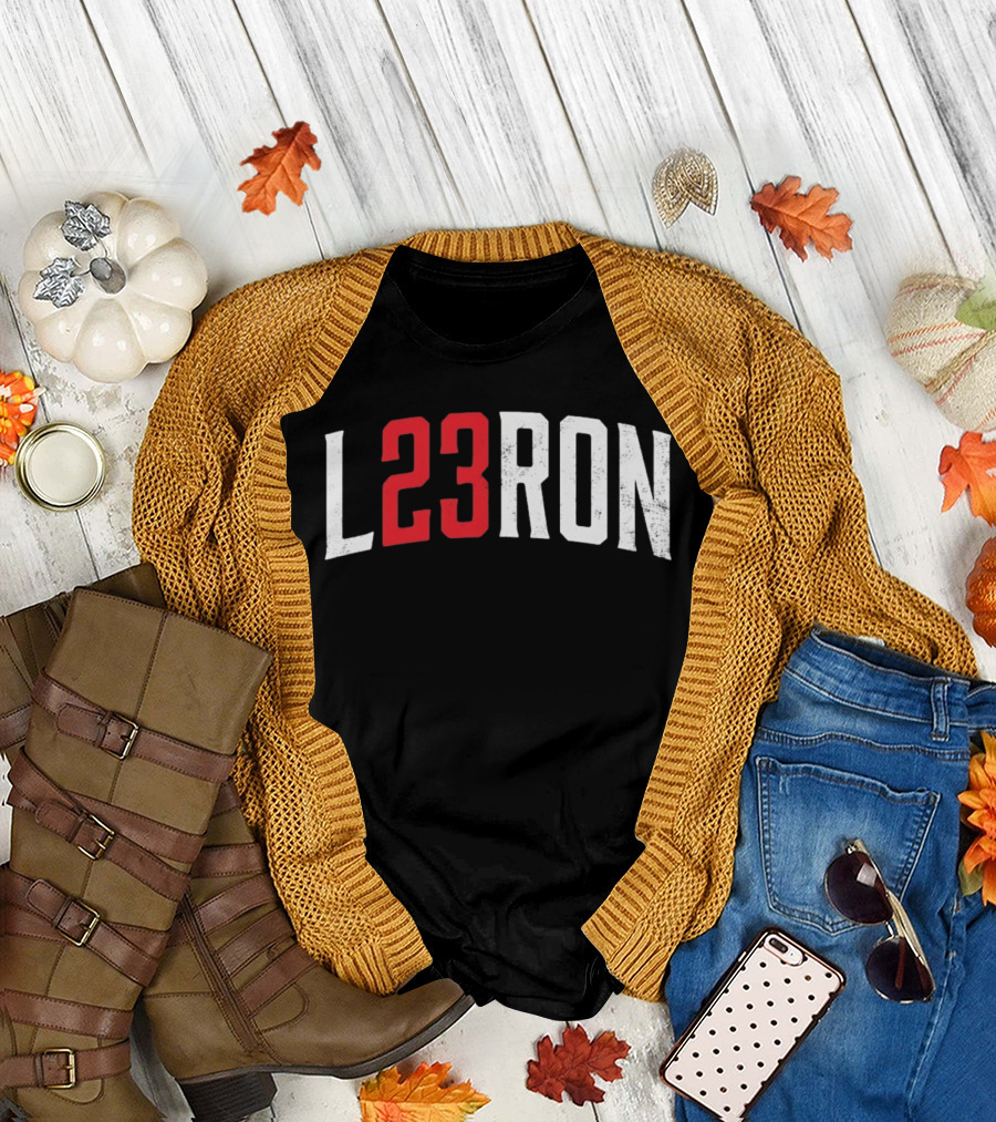 L23Ron Distressed LeBron James NBA Basketball T-Shirt