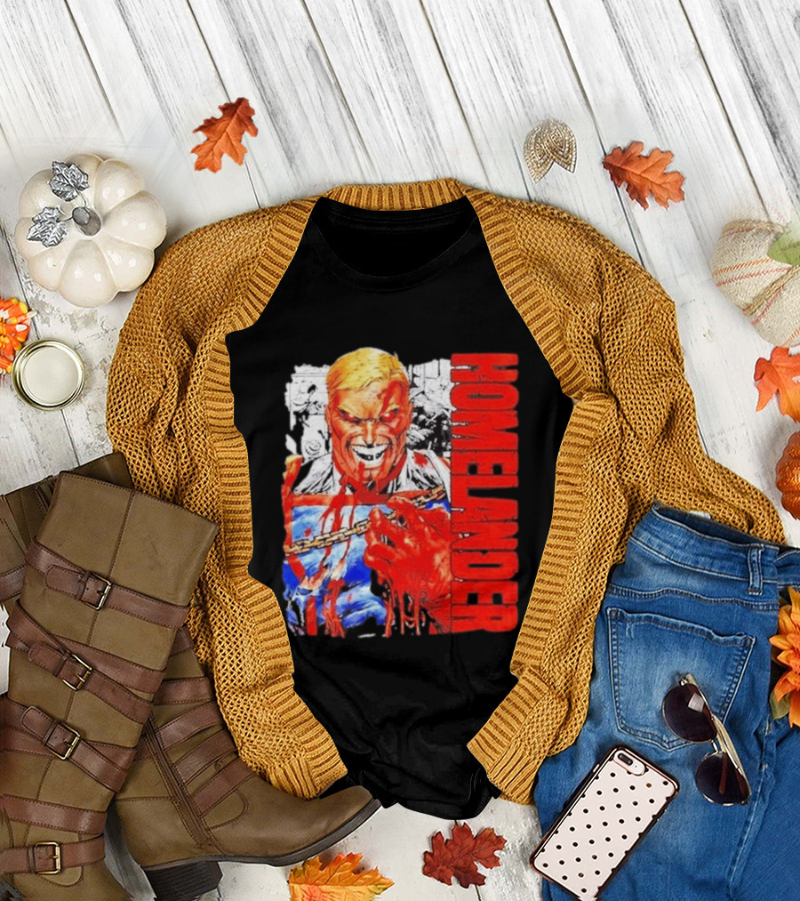 Homelander The Boys Superhero Cartoon Blood Splattered Image T-Shirt