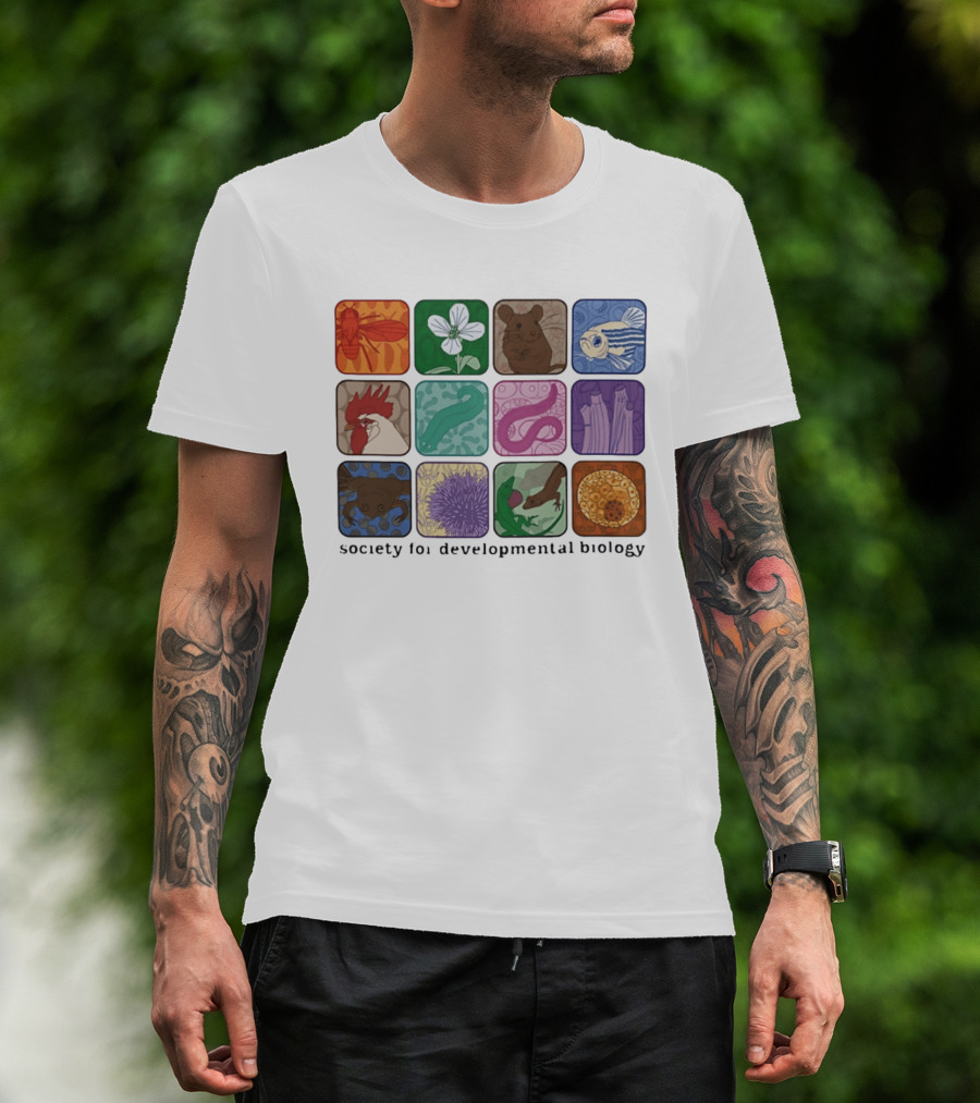 Society For Developmental Biology Organism Insect Flower Rodent Fish Chicken Worm Frog Cells T-Shirt