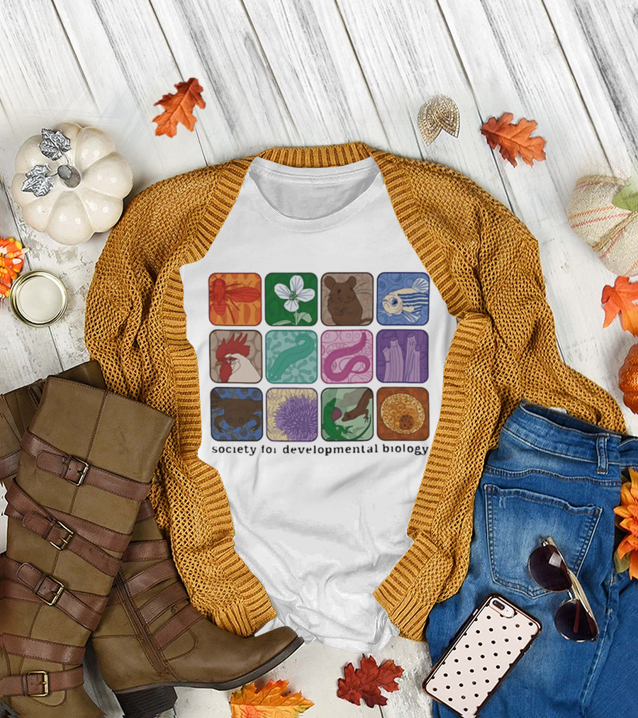 Society For Developmental Biology Organism Insect Flower Rodent Fish Chicken Worm Frog Cells T-Shirt