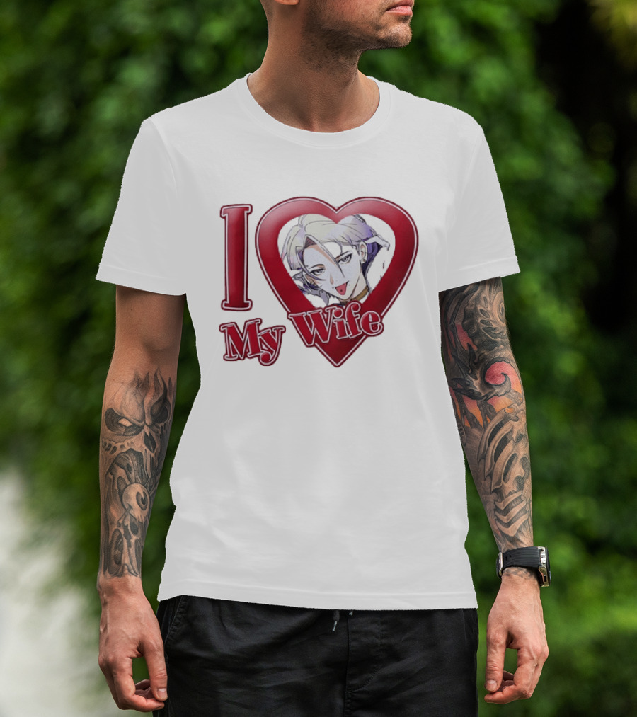 I Love My Wife Anime Heart Waifu T-Shirt