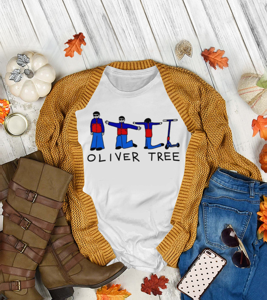 Oliver Tree Cartoon Characters With Scooter Pose T-Shirt