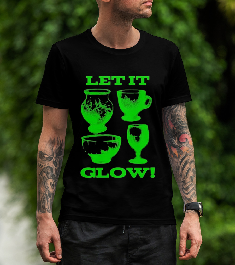 Let It Glow Uranium Glassware Vaseline Glass Vintage Collectors Neon Green T-Shirt