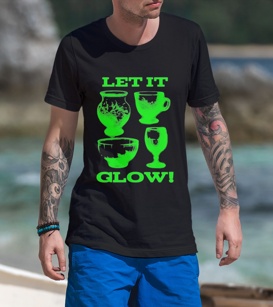 Let It Glow Uranium Glassware Vaseline Glass Vintage Collectors Neon Green T-Shirt