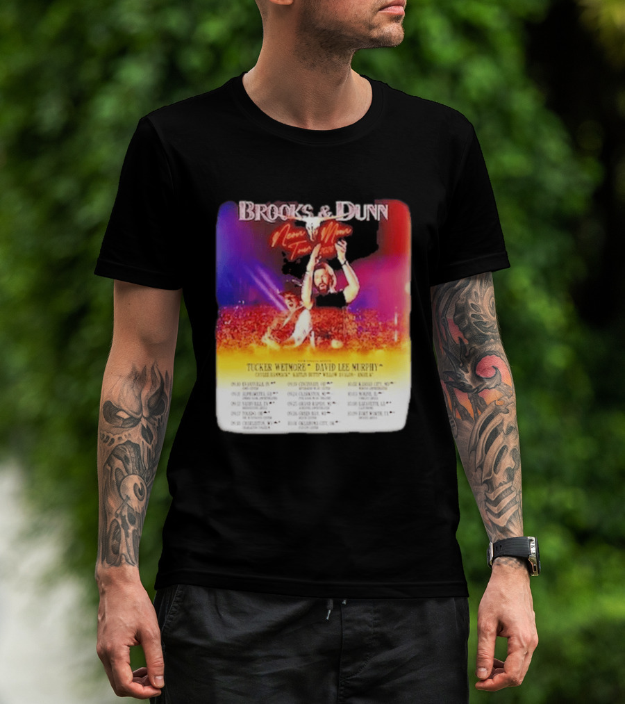 Brooks & Dunn Neon Moon Tour 2026 Tucker Wetmore David Lee Murphy Country Concert Events And Dates T-Shirt