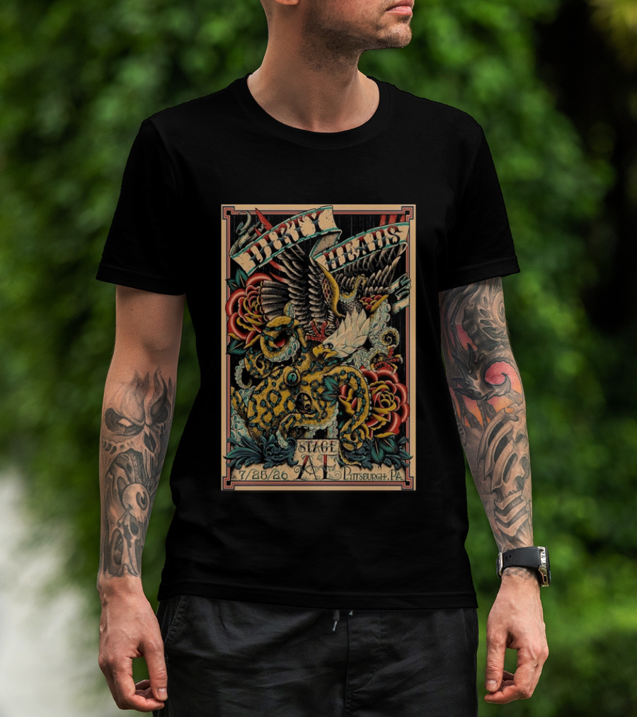 Dirty Heads Stage AE Pittsburgh July 25 2026 Concert Octopus Roses Eagle T-Shirt
