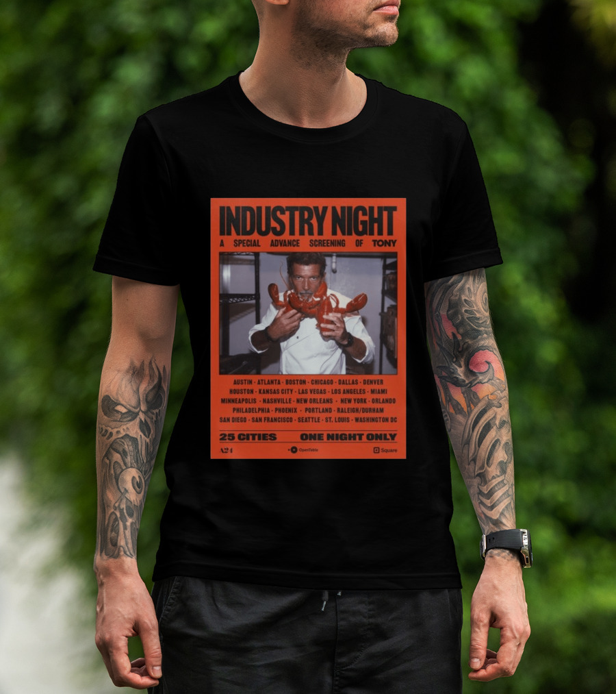 Industry Night A Special Advance Screening Of Tony Live 25 Cities One Night Only T-Shirt