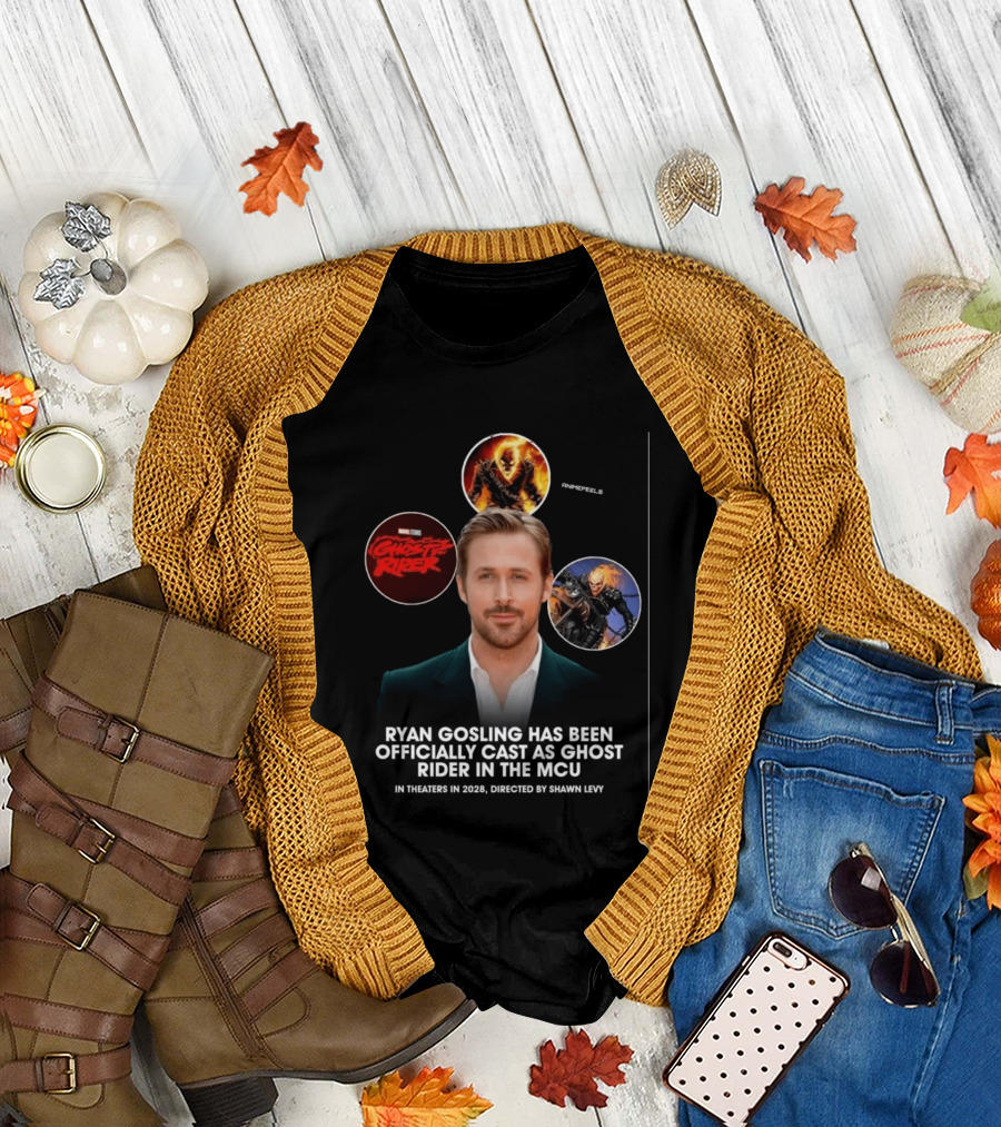 Ryan Gosling Cast As Ghost Rider In Marvel Cinematic Universe MCU 2028 Directed By Shawn Levy T-Shirt