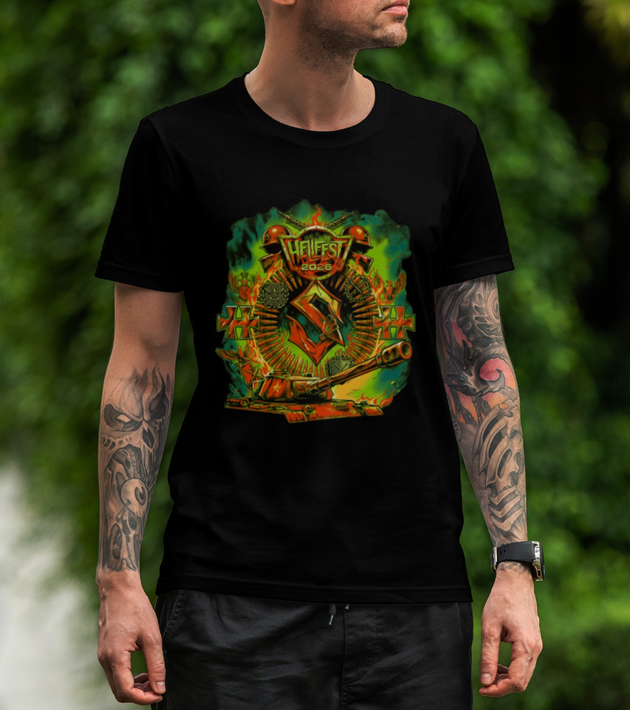 Sabaton Hellfest 2026 Event Flame Tank Skull Cross T-Shirt