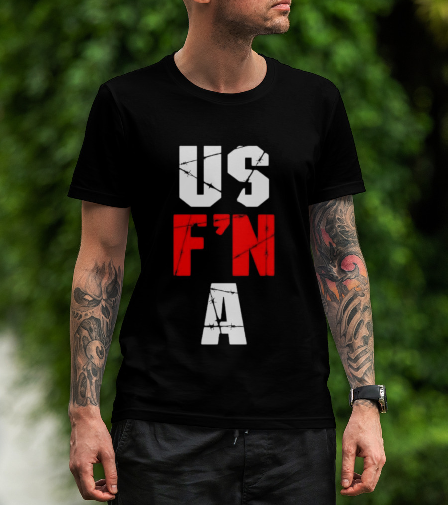 United States US F N A Barbed Wire T-Shirt